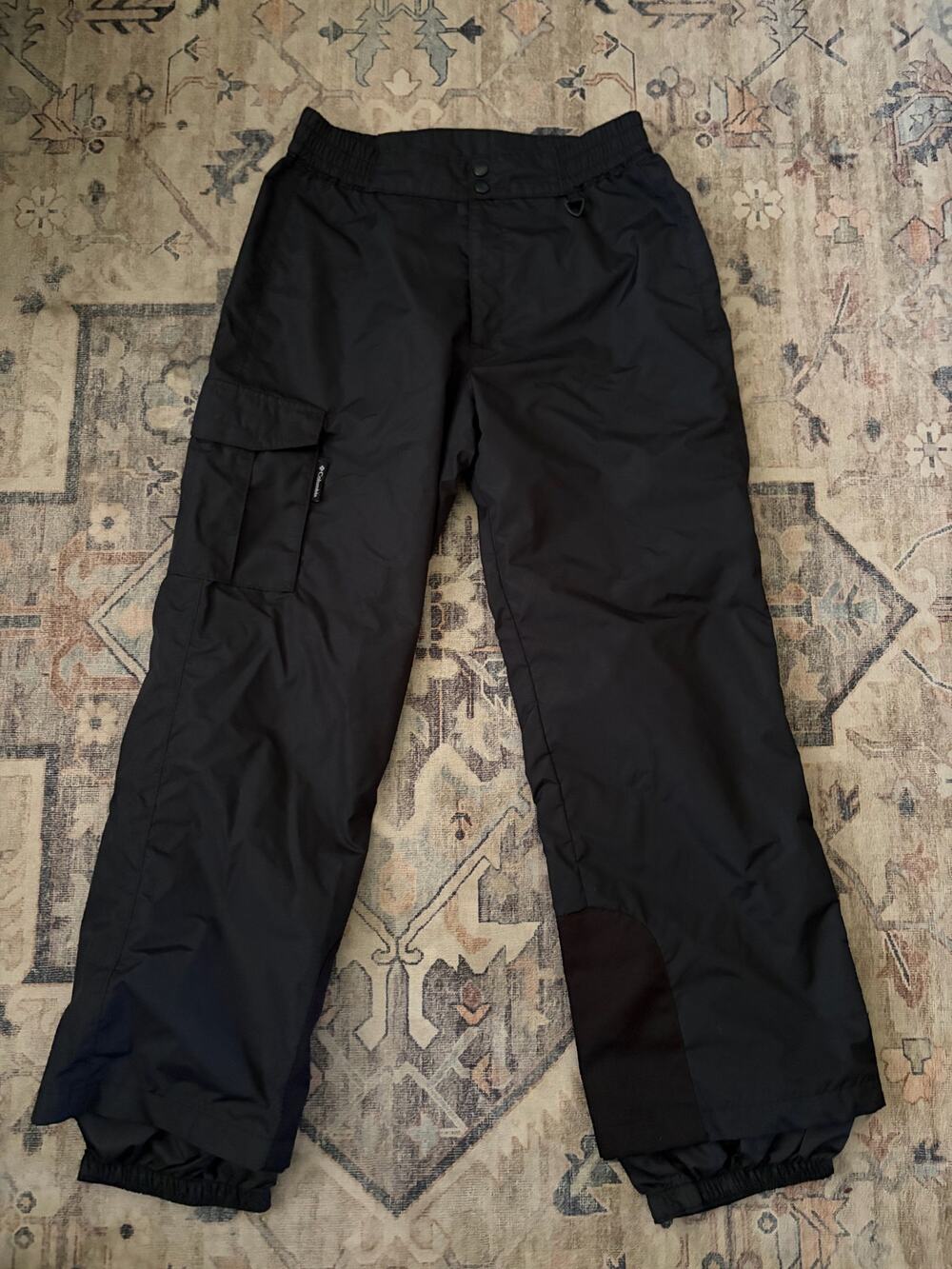Columbia Womens L Black Insulated Ski Snow Pants Cargo Gaiters